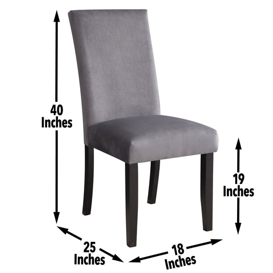 Napoli - Velvet Side Chair (Set of 2) - Gray - Hornell Furniture Outlet