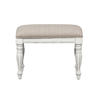 Magnolia Manor - Accent Bench - White - Hornell Furniture Outlet