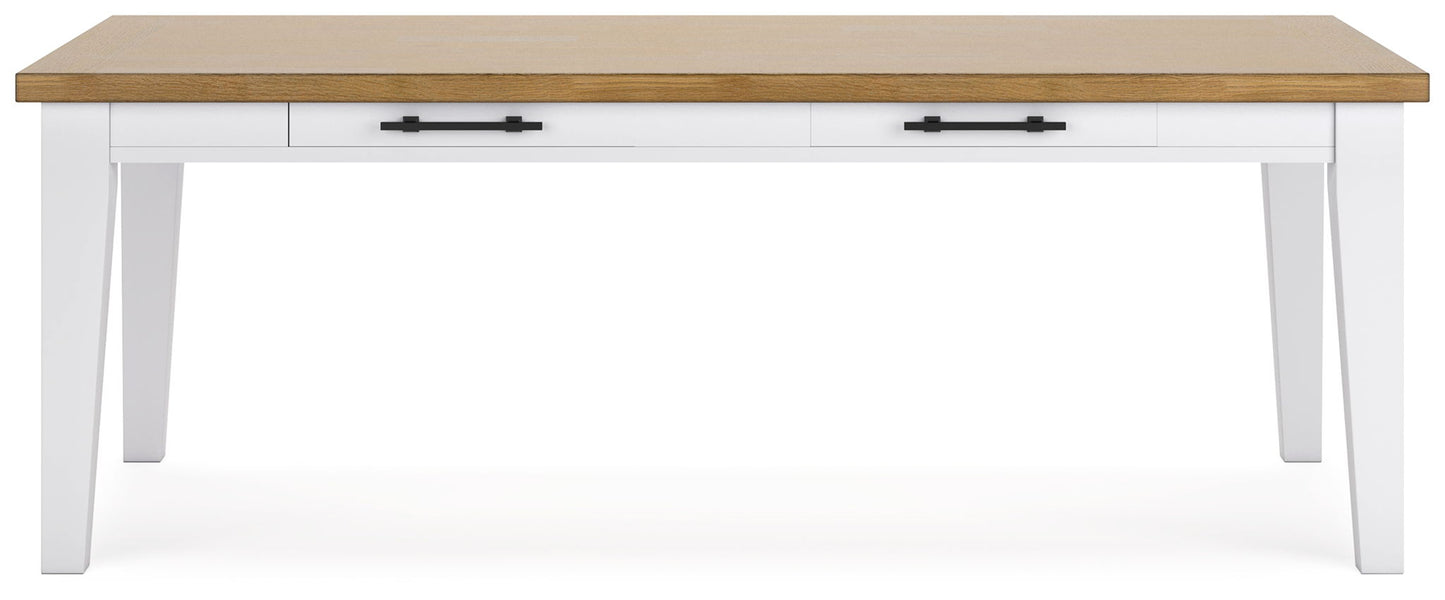 Ashbryn - White / Natural - Rectangular Dining Room Table - Hornell Furniture Outlet