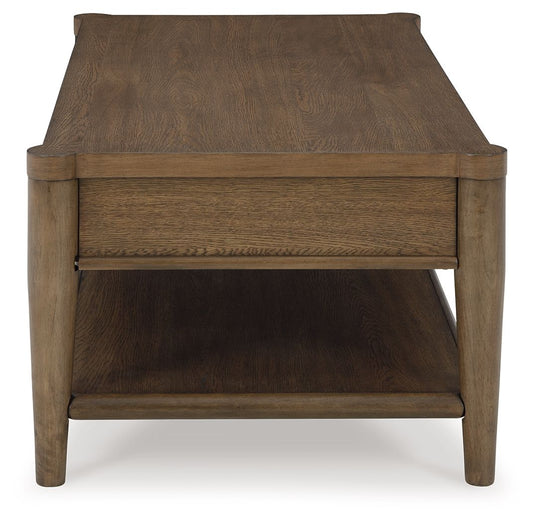 Roanhowe - Brown - Rectangular Cocktail Table - Hornell Furniture Outlet