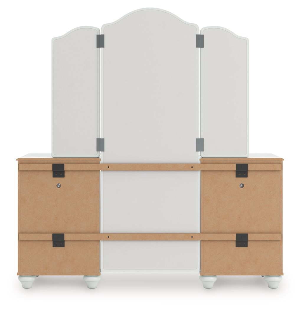 Kozlani - Vanity With Mirror - White - Hornell Furniture Outlet