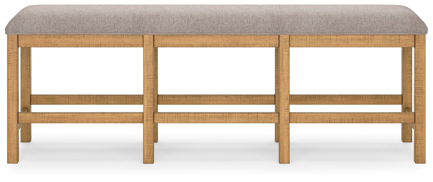 Havonplane - Brown - XL Counter Height Upholstered Dining Bench - Hornell Furniture Outlet
