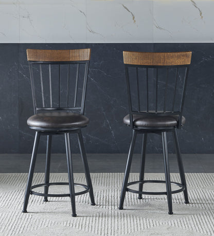Tyler - Swivel Counter Chair (Set of 2) - Dark Gray - Hornell Furniture Outlet