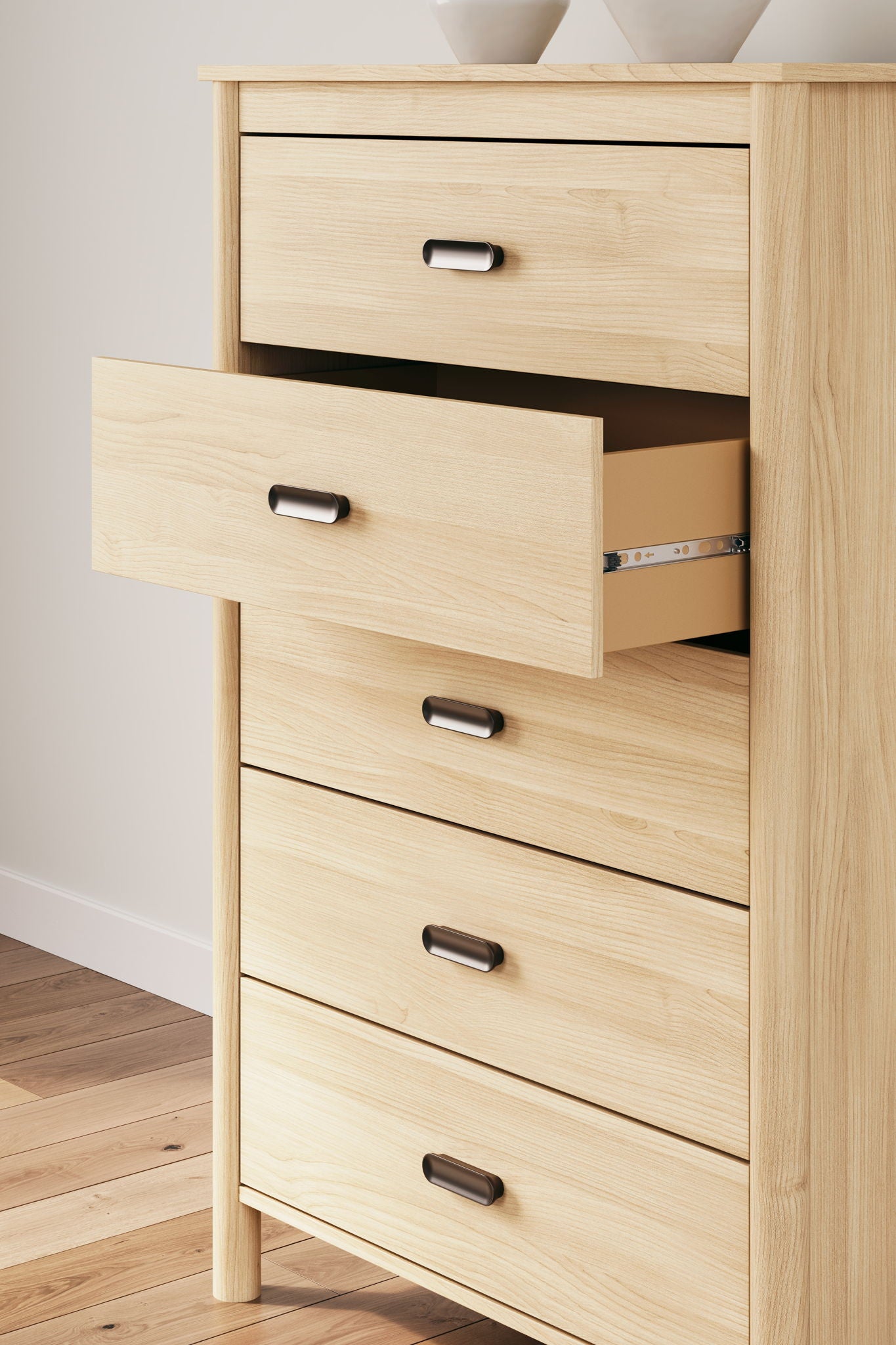 Cabinella - Tan - Five Drawer Chest - Hornell Furniture Outlet