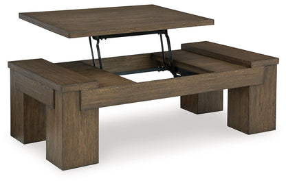 Rosswain - Warm Brown - Lift Top Cocktail Table - Hornell Furniture Outlet