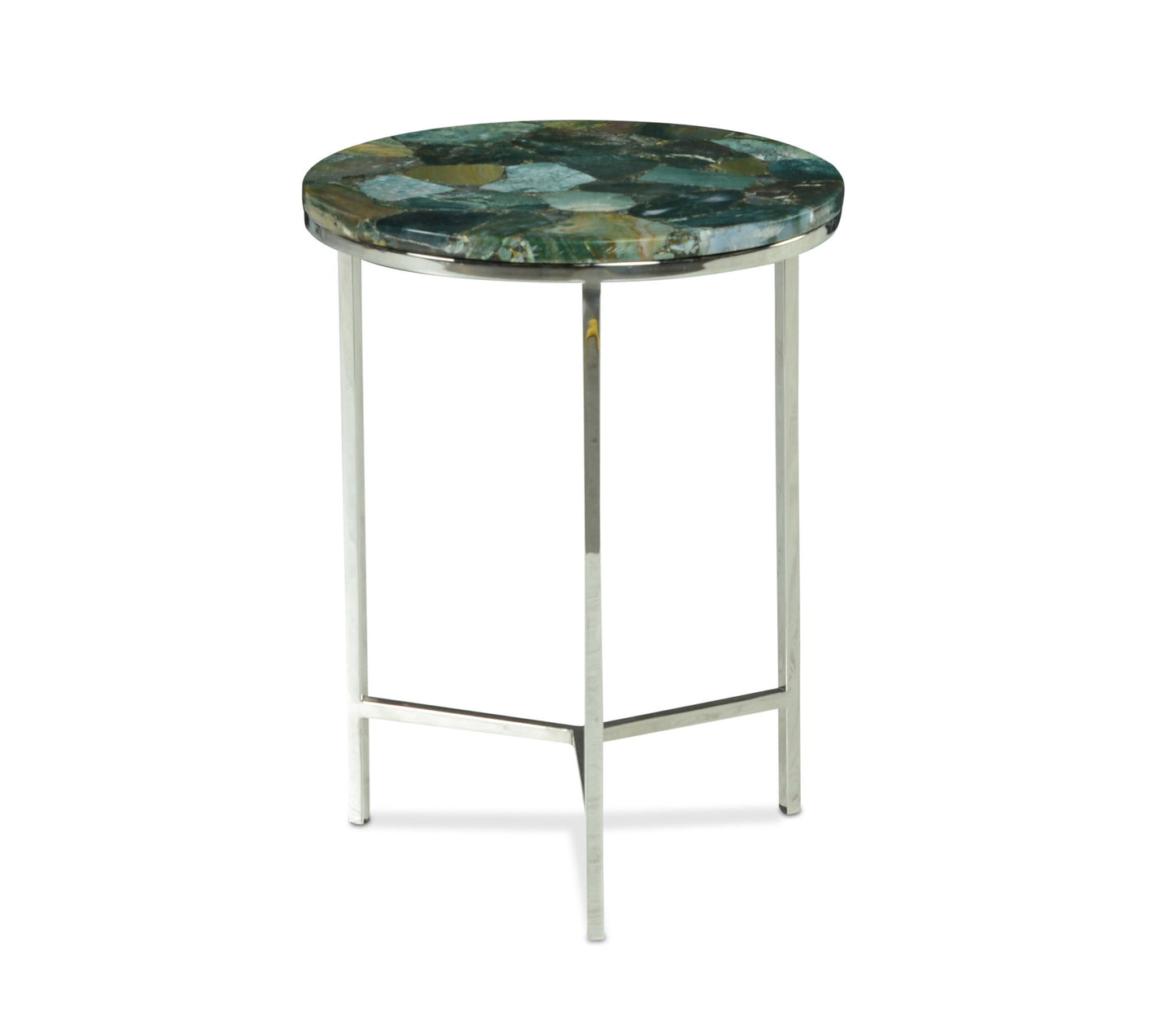 Foster - Jaspe Top Chairside Table - Green - Hornell Furniture Outlet