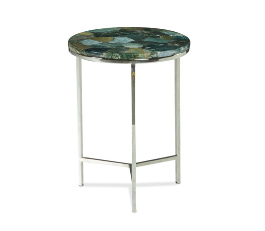 Foster - Jaspe Top Chairside Table - Green - Hornell Furniture Outlet