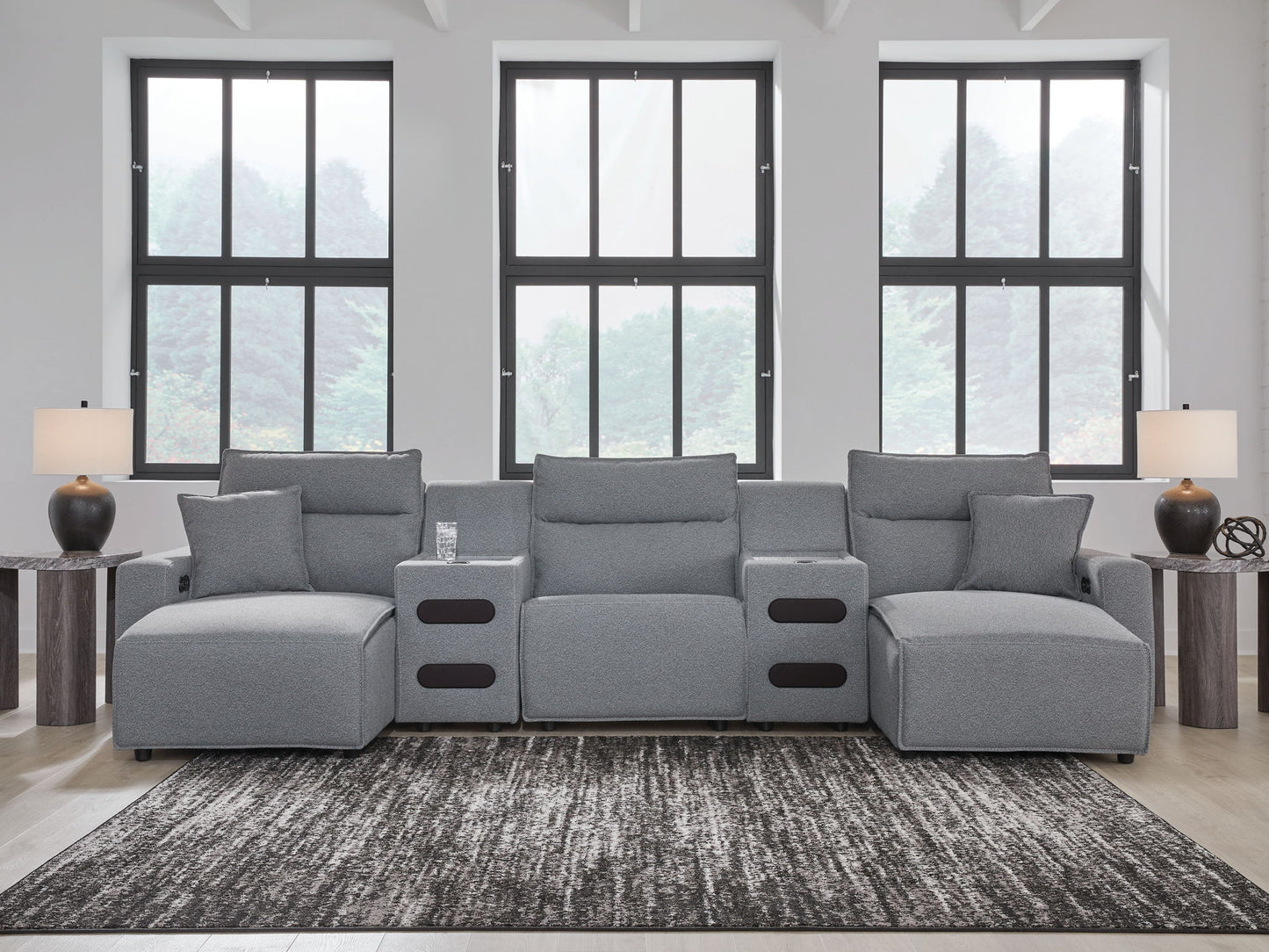 ModMax II - Salt And Pepper - Reclining Sectional - Hornell Furniture Outlet