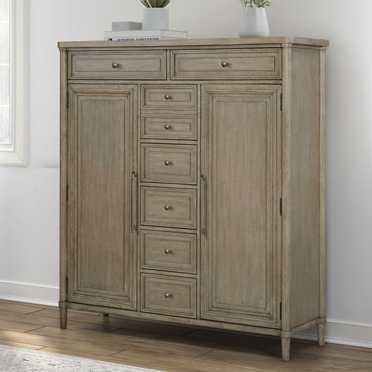 Rochelle Park - 2 Door 5 Drawer Chest - Smokey Taupe - Hornell Furniture Outlet