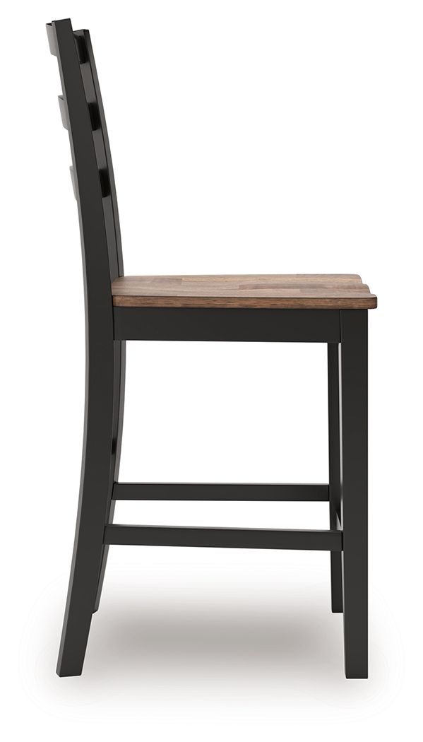 Wildenauer - Brown / Black - Barstool (Set of 2) - Hornell Furniture Outlet