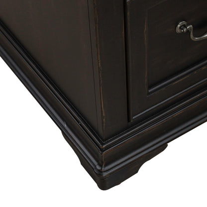 Meritage - Credenza & Hutch - Black - Hornell Furniture Outlet