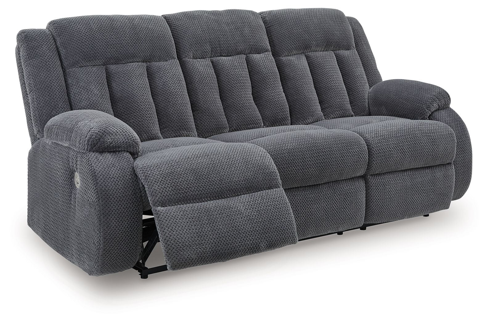 Observation - Steel - Reclining Power Sofa With Drop Down Table - Hornell Furniture Outlet