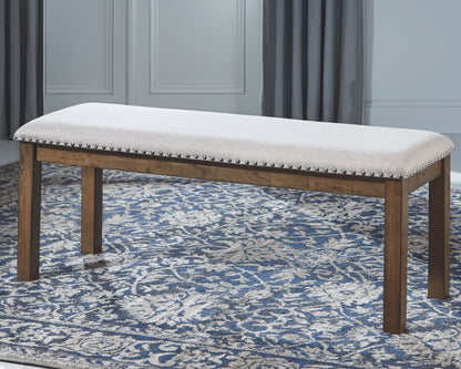 Moriville - Beige - Upholstered Bench - Hornell Furniture Outlet