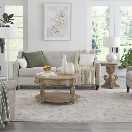Magnolia Manor - 3 Piece Table Set (Round End Table) - Light Brown - Hornell Furniture Outlet