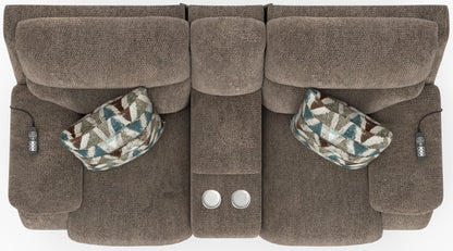 Joya - Power Zero Gravity Reclining Console Loveseat With Power Adjustable Headrest And CR3 Heat/Massage/Lumbar/ZG - Mushroom - Hornell Furniture Outlet