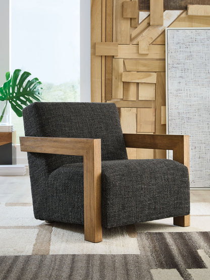 Dorney - Accent Chair - Charcoal / Brown - Hornell Furniture Outlet