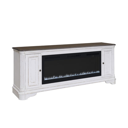 Fireplace TV Consoles - 244 82" Console With Fire FTS - White - Hornell Furniture Outlet