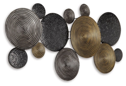 Emsley - Wall Decor - Metallic / Black / Gray - Hornell Furniture Outlet