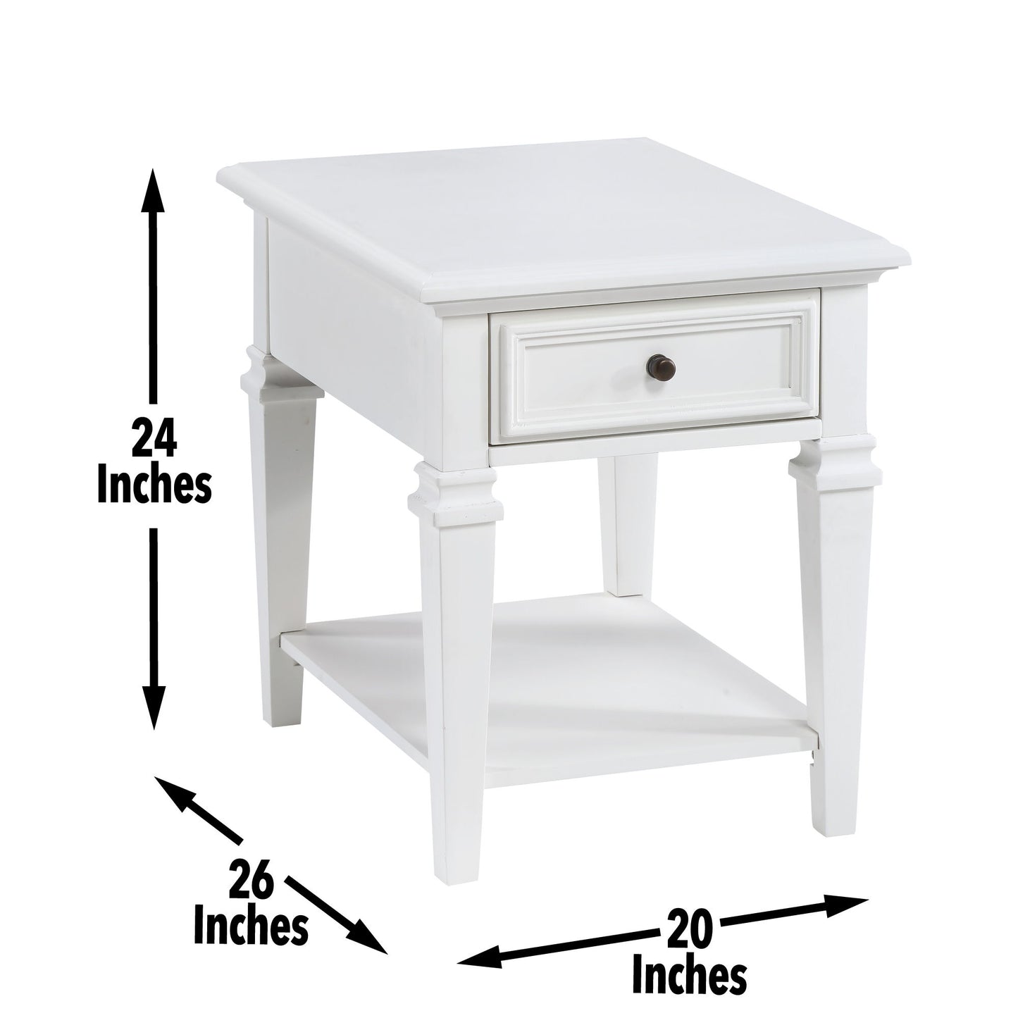 Charlestown - End Table - White - Hornell Furniture Outlet