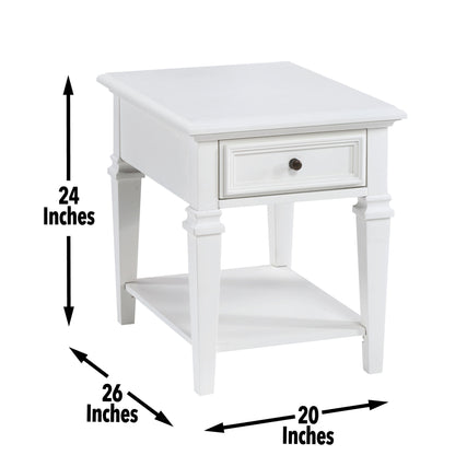 Charlestown - End Table - White - Hornell Furniture Outlet