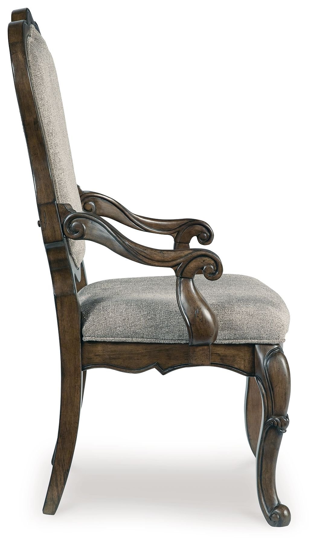 Maylee - Dark Brown - Dining Upholstered Arm Chair (Set of 2) - Hornell Furniture Outlet