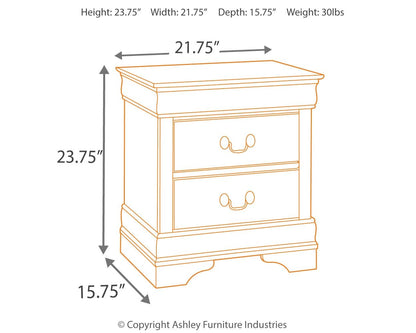 Alisdair - Reddish Brown - Two Drawer Night Stand - Hornell Furniture Outlet