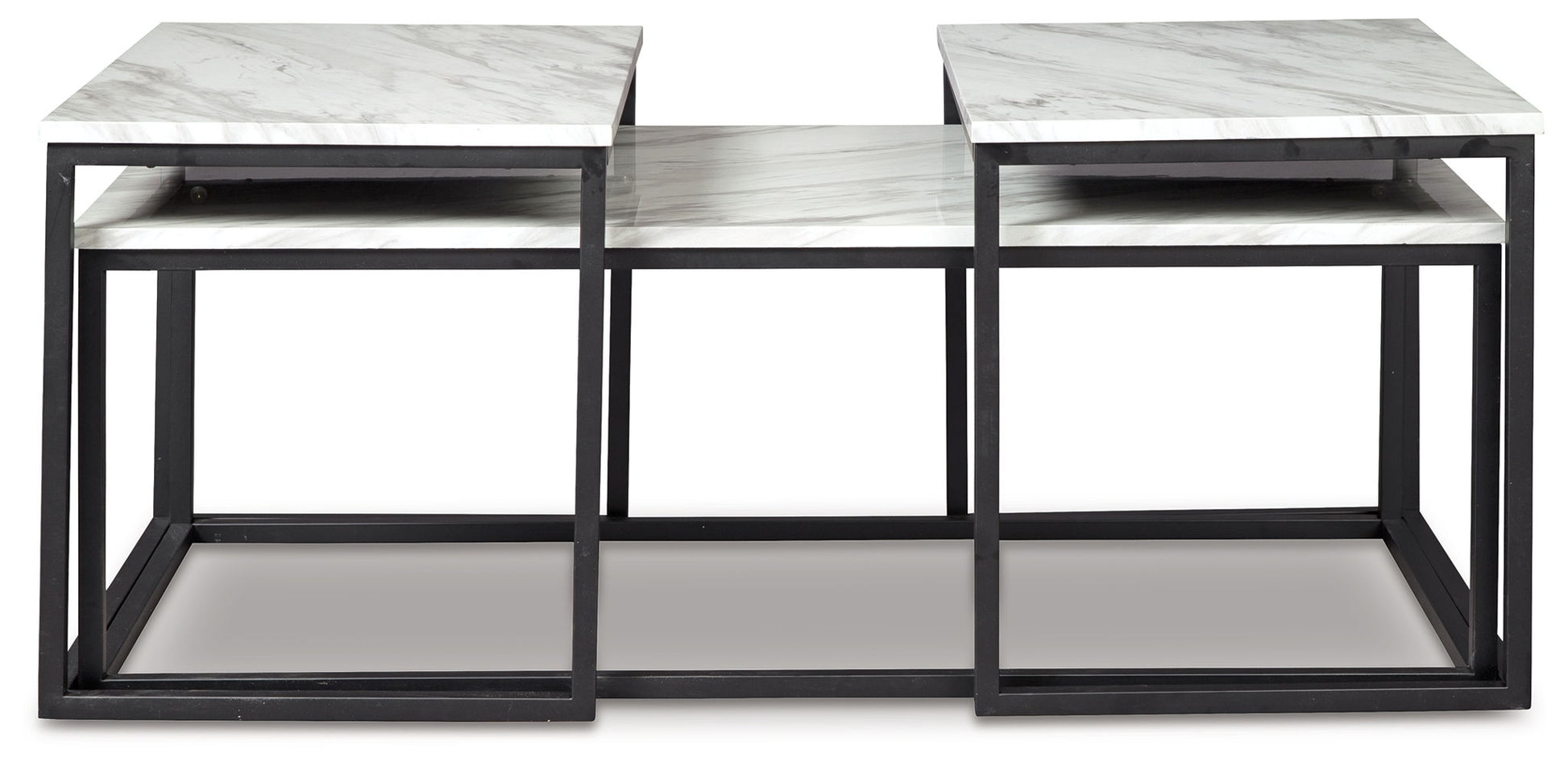 Donnesta - Occasional Table Set (Set of 3) - Gray / Black - Hornell Furniture Outlet