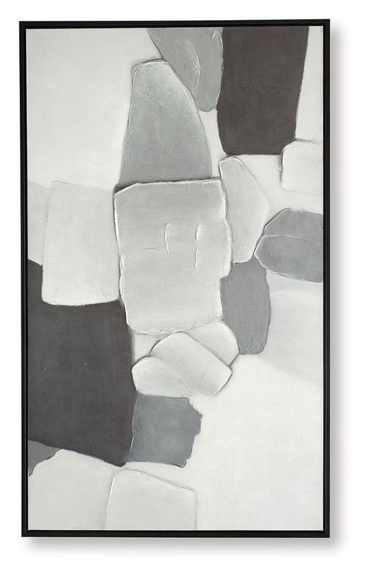 Adilson - White / Gray / Black - Wall Art - Hornell Furniture Outlet