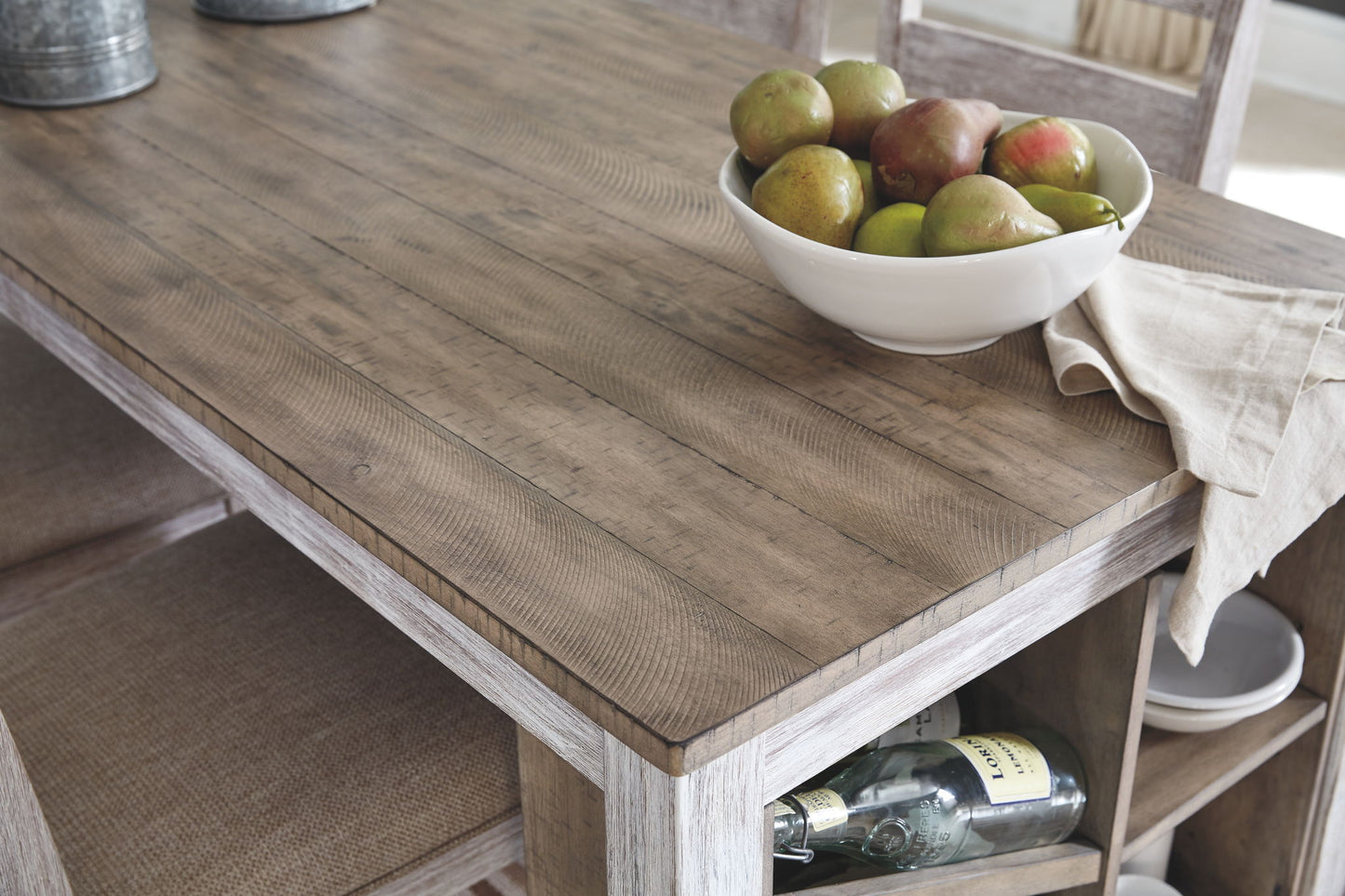 Skempton - White - RECT DRM Table w/Storage - Hornell Furniture Outlet
