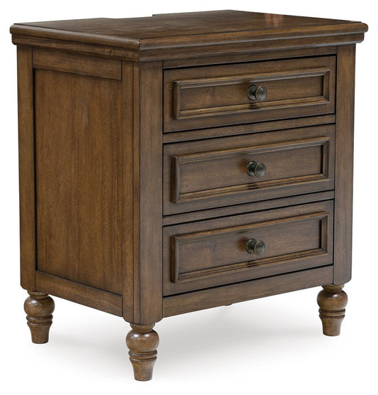 Sturlayne - Brown - Three Drawer Night Stand - Hornell Furniture Outlet