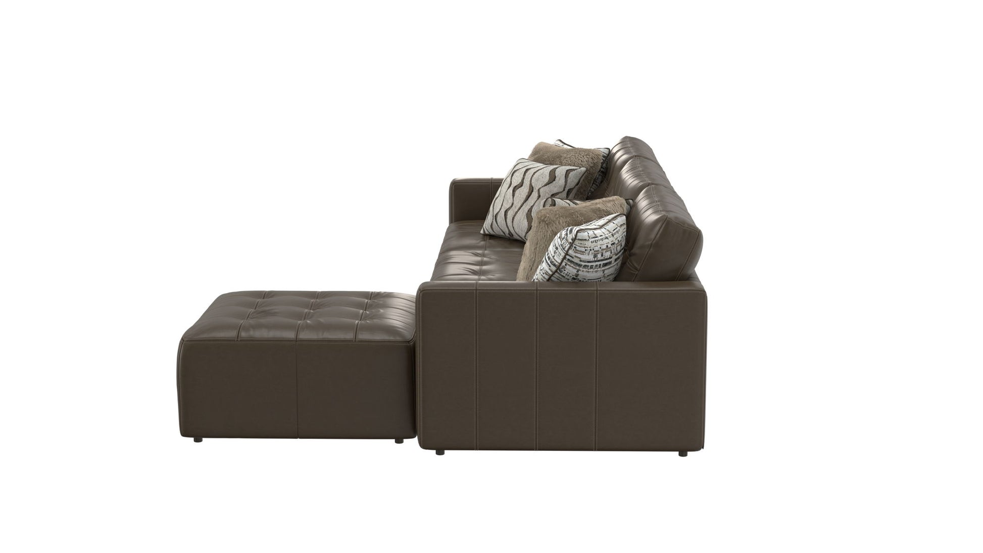 Siena - 4 Piece Modular Sectional With Cuddler Seat Cushions And Included Accent Pillows - Chocolate - Hornell Furniture Outlet