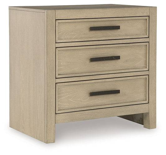 Calmoro - Three Drawer Night Stand - Gray - Hornell Furniture Outlet