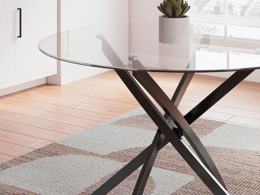 Pharwynn - Black - Round Dining Room Table - Hornell Furniture Outlet
