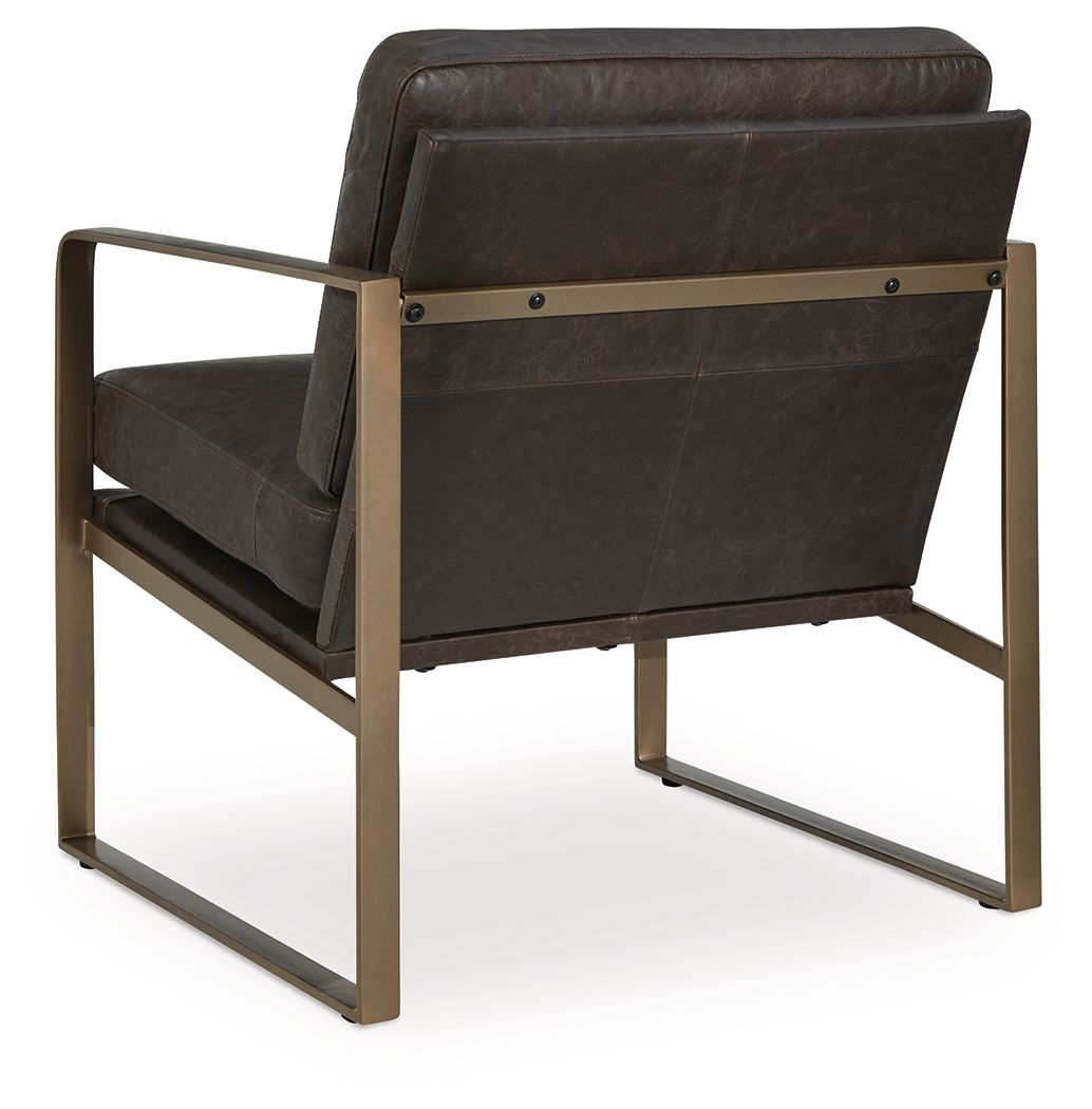 Bradett - Dark Brown / Gold Finish - Accent Chair - Hornell Furniture Outlet