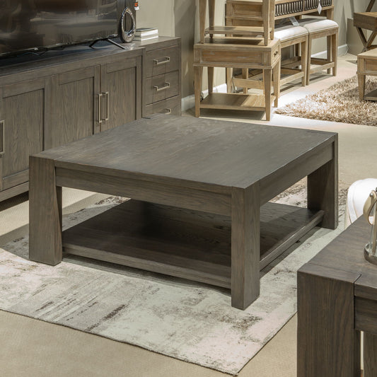 Lennox Hill - Oversized Square Cocktail Table - Dark Brown - Hornell Furniture Outlet