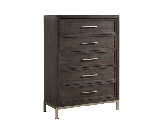 Broomfield - 5 - Drawer Chest - Brown - Hornell Furniture Outlet