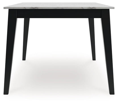 Jettaya - Black / White - Rectangular Dining Room Table - Hornell Furniture Outlet