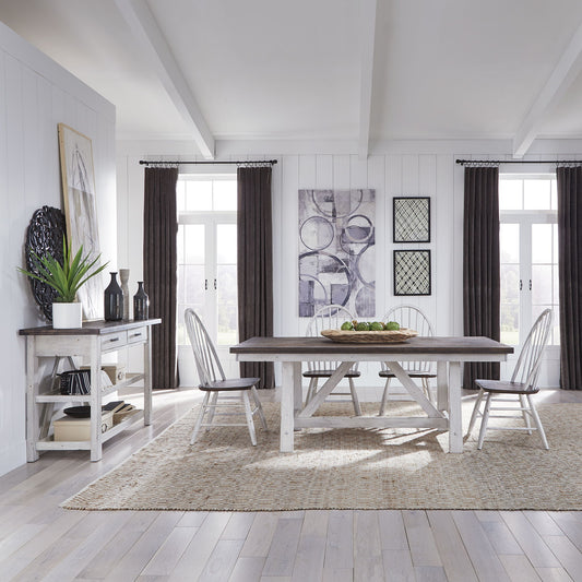 Farmhouse - Trestle Table Set - Hornell Furniture Outlet