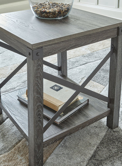 Freedan - Grayish Brown - Square End Table - Hornell Furniture Outlet