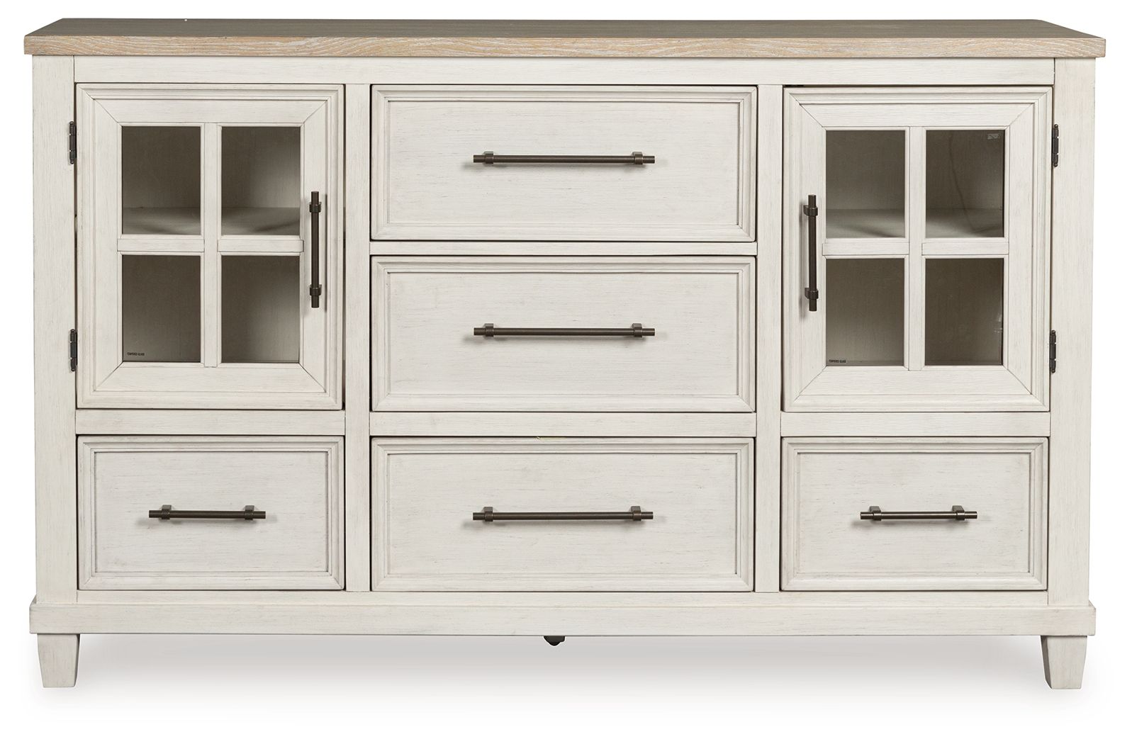 Shaybrock - Antique White / Brown - Dresser - Hornell Furniture Outlet
