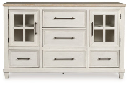 Shaybrock - Antique White / Brown - Dresser - Hornell Furniture Outlet