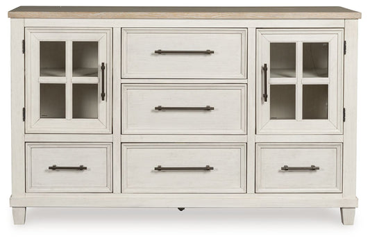 Shaybrock - Antique White / Brown - Dresser - Hornell Furniture Outlet