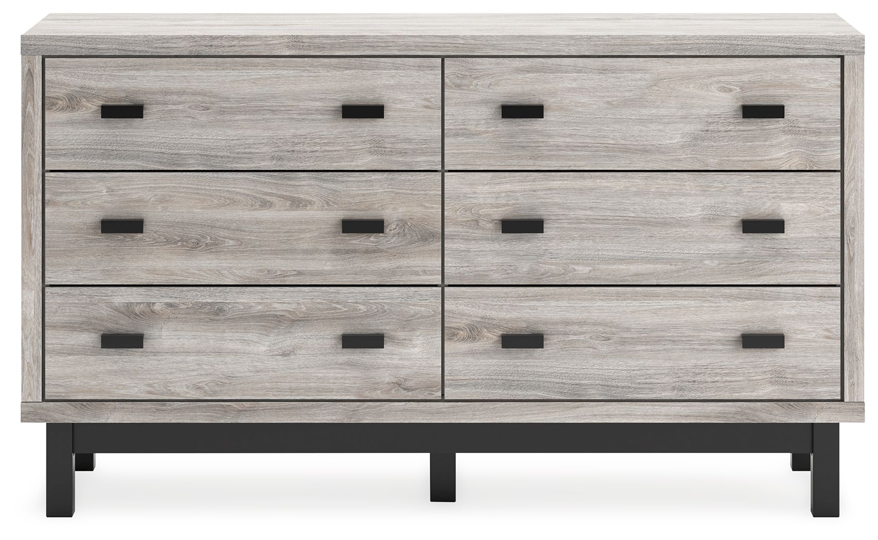 Vessalli - Black / Gray - Six Drawer Dresser - Hornell Furniture Outlet