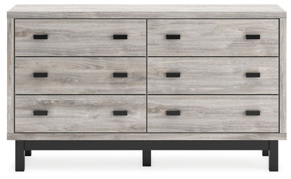 Vessalli - Black / Gray - Six Drawer Dresser - Hornell Furniture Outlet