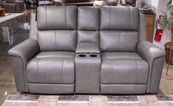 Bleckley - Anchor - Power Reclining Loveseat With Console / Adjustable Headrest - Hornell Furniture Outlet