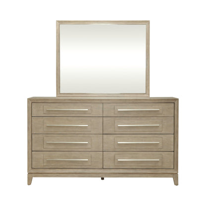 Brentwood - Dresser & Mirror - Sandstone - Hornell Furniture Outlet