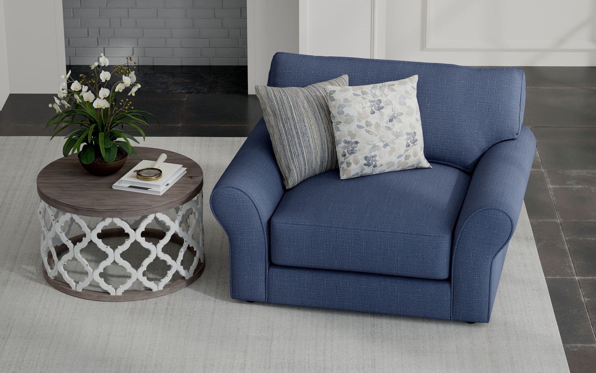 Cape May - Chair & 1/2 - Denim - Hornell Furniture Outlet