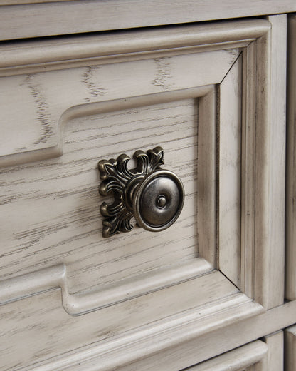 Bruchandi - Antique White - Three Drawer Night Stand - Hornell Furniture Outlet
