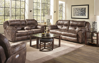 Ferrington - Power Lay Flat Reclining Sofa with Power Adjustable Headrest - Hornell Furniture Outlet