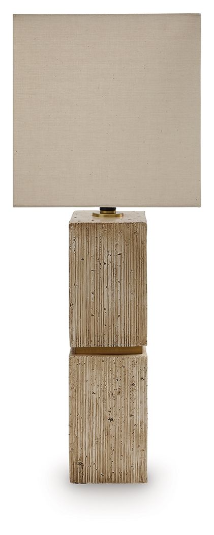 Laddner - Poly Table Lamp - Beige - Hornell Furniture Outlet